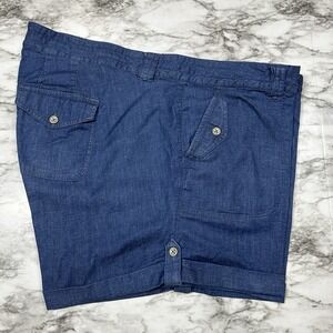 Torrid Shorts Womens Plus Size 22 Blue Chino Waist 46"x 3.5" Inseam